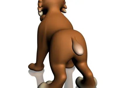 Cartoon Sabertooth Tiger RIGGED Low-poly 3D model