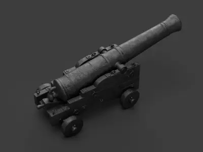 Realistic Cannon Low-poly 3D model