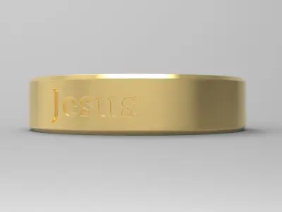Jesus Ring Gold 3D print model
