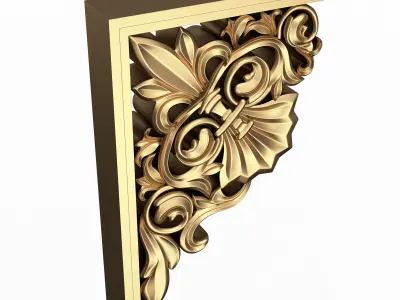 Bracket Carved Plaster Molding Decoration 03 Low-poly 3D model