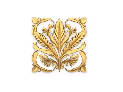 feather decor set wall mural 03 3D model