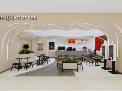 Kenangan Coffee Shop Interior  3D model