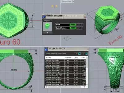 STL 3dm Ring a Symbol of Power History in Two-Tone Gold mr0279 3D print model