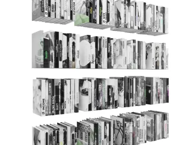 Books 150 pieces 2-8-1 Low-poly 3D model