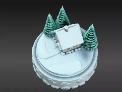 Snow Globe And Hill House Two Model Pack 3D Model 3D model
