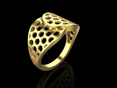 Lightweight ring with round holes  model 909 3D print model