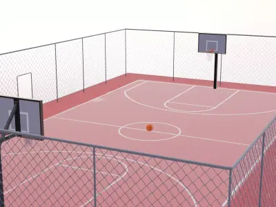 Street BasketBallCourt 3D model