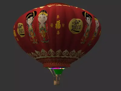 Chinese lantern Low-poly 3D model buy