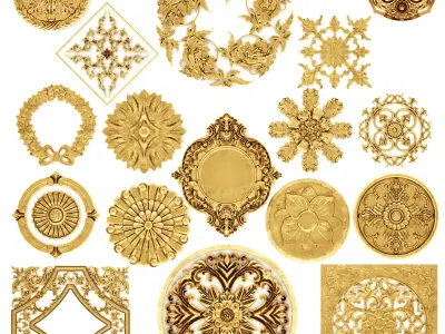 stucco collection ceiling rosette 3D model