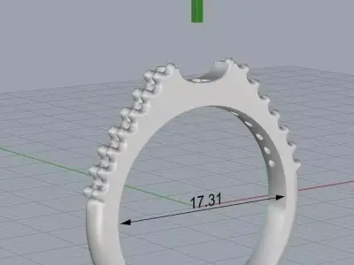 ring woman 3D print model 10