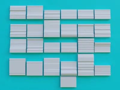 55 Premade Mouldings Low-poly 3D model