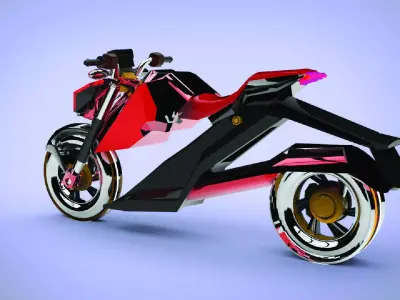 SCI FI bike Zx Low-poly 3D model