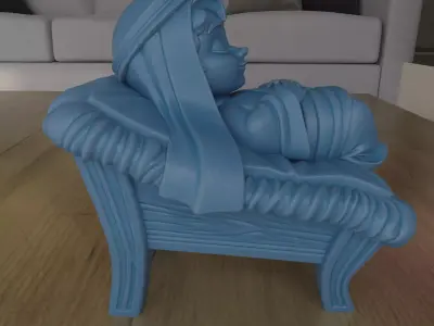 Cute Sleeping Baby Jesus Manger STL for 3D Printing 3D print model