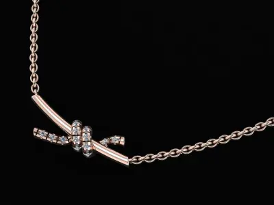 Tiffany Knot Small Pendant with Diamonds printing model 3D print model