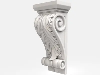Carved corbel for cnc 4 3D model