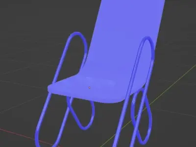 paperclip chair Free low-poly 3D model