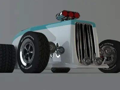 custom 32 coupe low poly Low-poly 3D model