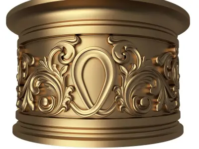 Carved Capital 1306 Low-poly 3D model