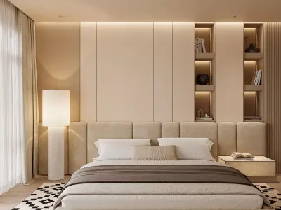 Log style bedroom 3D model