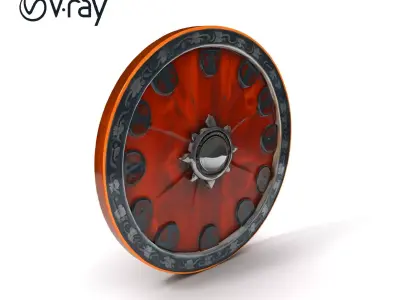 Medieval Wooden Shield Model Pack with Iron Details Low-poly 3D model