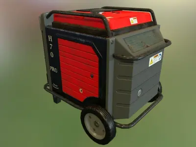 PBR Diesel Generator Low-poly 3D model