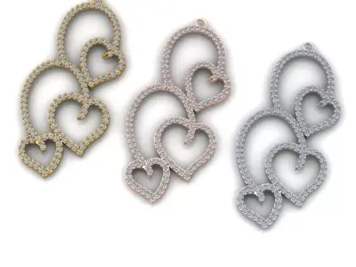 free jewelry pendant love heart Free 3D print model