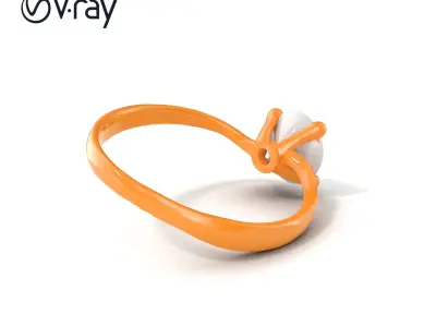 Exquisite Diamond Ring Rose Gold Band model pack Low-poly 3D model