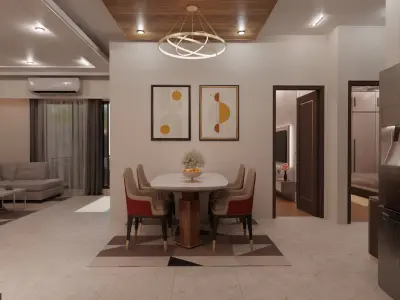 2 BHK Apartment Interior with Assets DS2 Low-poly 3D model