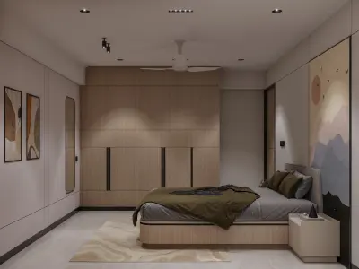 master  Bedroom 3D Model  Minimalist Interior Scene 3D model