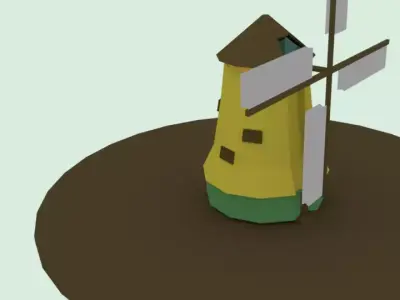 Wind mill Low-poly 3D model