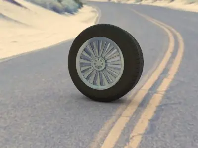 simple car tire Low-poly 3D model