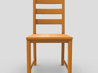 Chair 6 orange Low-poly 3D model