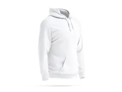 White Hoodie - sports sweatshirt with hood  3D model