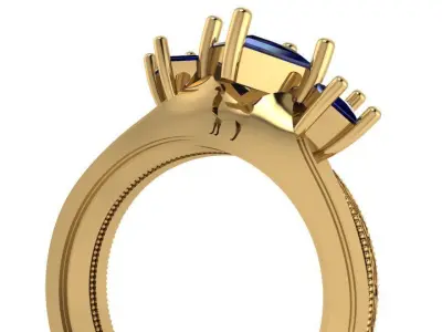 Princess Cut Ring 4012 3D print model