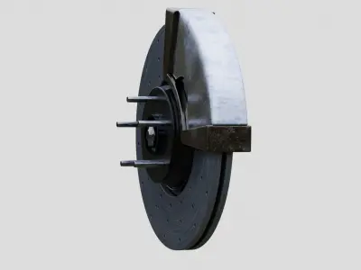 Car Brake Disc and Caliper 3D model