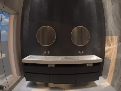 modern luxury bathroom 3D scene 3D model