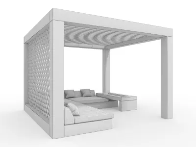Poolside Cabana 12 3D model