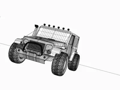 Mahindra THAR 2019 modified Low-poly 3D model Low-poly 3D model
