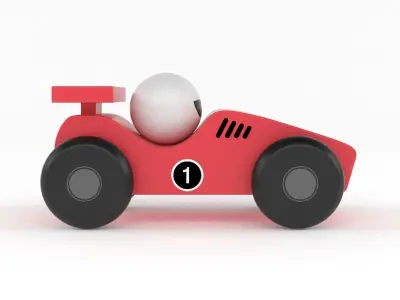 Red Toy Car 3D model purchase