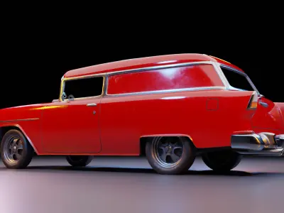 1956 Chevrolet Sedan Delivery Low-poly 3D model