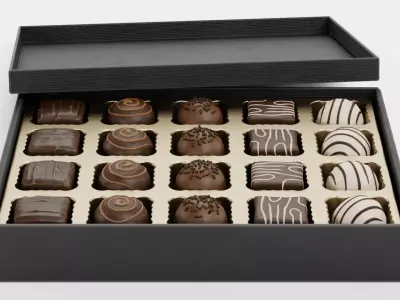Chocolate Box V2 - Luxury Gift Box Filled with Pralines 3D model