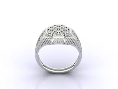 Print Ready STL 3DM  Gents Rings Diamond Men Ring  3D print model 216