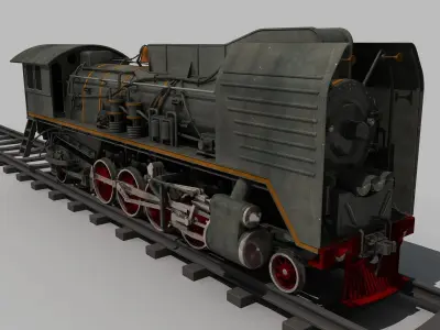 Old Steam Train 3D model