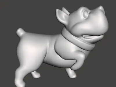 CARTOON PITBULL STATUE MODEL ANIMAL CREATURE WILDLIFE DOG PET 3D print model