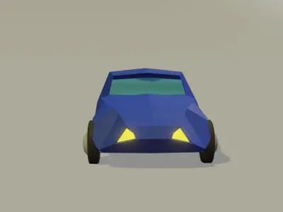 low poly car in polygons Low-poly 3D model purchase