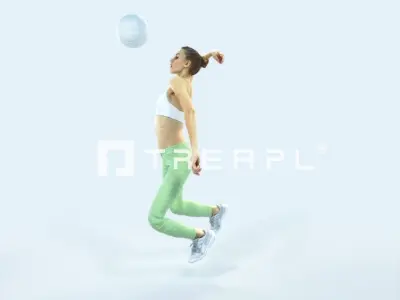 Beauty 17K Jumping Smashing Sports Volleyball Woman Low-poly 3D model