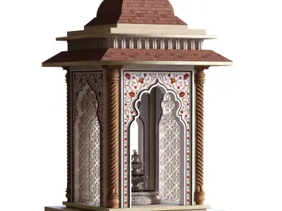 arabic exterior element fountain set 808 Low-poly 3D model