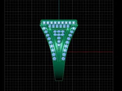 Print Ready STL 3DM  Gents Rings Diamond Men Ring  3D print model 178