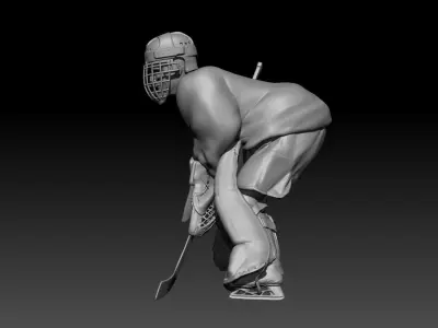 Vintage hockey goalie Inspired Hasek Osgood pose 3D print model 3D print model