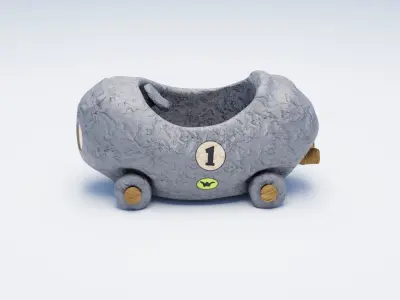 Race Car 01 Stone Car Wacky Races 3D model